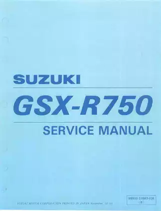 Suzuki GSX-R750 Service Manual: Comprehensive Maintenance & Repair Guide
