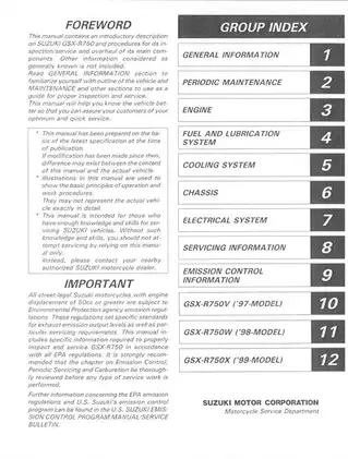 Suzuki GSX-R750 Service Manual: Comprehensive Maintenance & Repair Guide Preview image 2
