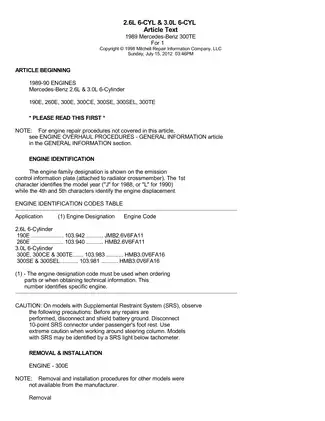 1989 Mercedes 300 TE service manual