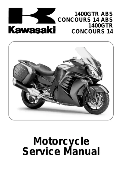 Preview: 2010–2012 Kawasaki 1400GTR ABS / Concours 14 ABS Service & Repair Manual (P/N 99924-1431-03)
