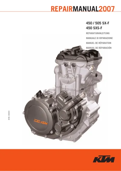 2007 KTM 450 SX-F, 505 SX-F Service & Repair Manual (P/N 3.206.029-E)