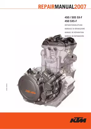2007 KTM 450 SX-F, 505 SX-F, 450 SXS-F service manual Preview image 1