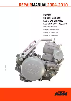 2004-2010 KTM 250, 300 SX, SXS, MXC, EXC EXC-E, EXC SIX DAYS, EXC-E SIX DAYS, XC, XC-W repair manual Preview image 1