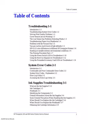 HP DesignJet 500 and 800 Series Printers Service Manual Preview image 4