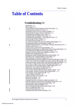 HP DesignJet 5000 Series Large-Format Printers Service Manual Preview image 4