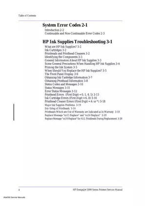 HP DesignJet 5000 Series Large-Format Printers Service Manual Preview image 5