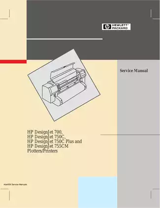HP Designjet 700, 755, 755CM, 750C, 750C Plus large-format printer service guide