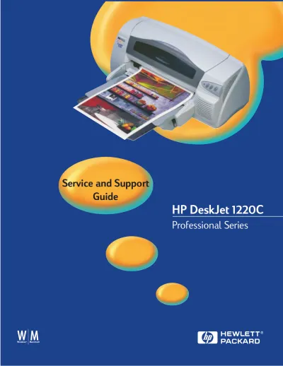 HP DeskJet 1220C Professional Series Service Manual 1999