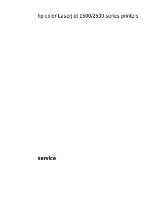 HP Color LaserJet 1500/2500 Series Printer Service Manual and Guide Preview image 2
