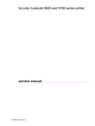 HP Color LaserJet 3500 & 3700 Series Printer Service Manual Preview image 2