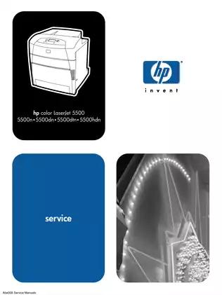 HP Color Laserjet 5500, 5500N, 5500DN, 5500DTN, 5500HDN color laser printer service guide Preview image 1