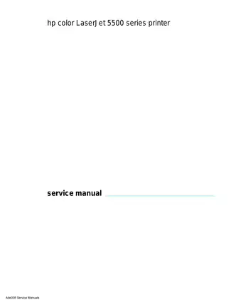 HP Color LaserJet 5500 Series Printer Service Manual - Comprehensive Guide Preview image 2