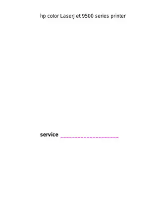 HP Color LaserJet 9500 Series Printer Service Manual Preview image 2