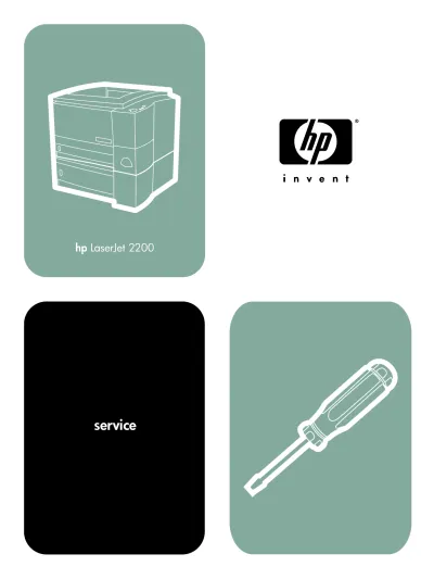 2001 HP LaserJet 2200 Series Service Manual (P/N C7058-90936)