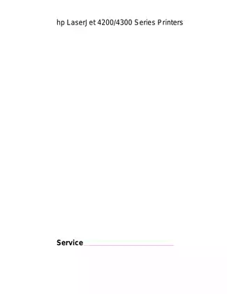 HP LaserJet 4200/4300 Series Printer Service Manual Preview image 2
