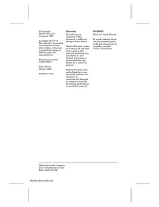 HP Color LaserJet 5/5M Printer Service Manual Preview image 2
