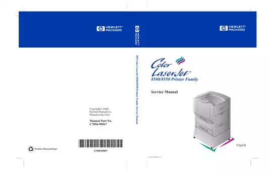 HP Color LaserJet 8500/8550 Printer Service Manual