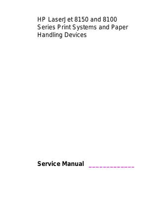 HP LaserJet 8100 and 8150 Series Service Manual - Comprehensive Guide Preview image 3