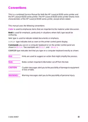 HP LaserJet 8100 and 8150 Series Service Manual - Comprehensive Guide Preview image 5