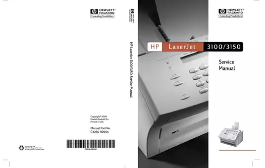 HP LaserJet 3100/3150 Product Service Manual - Comprehensive Guide