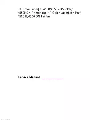 HP Color LaserJet 4500/4550 Series Printer Service Manual - Complete Guide Preview image 2
