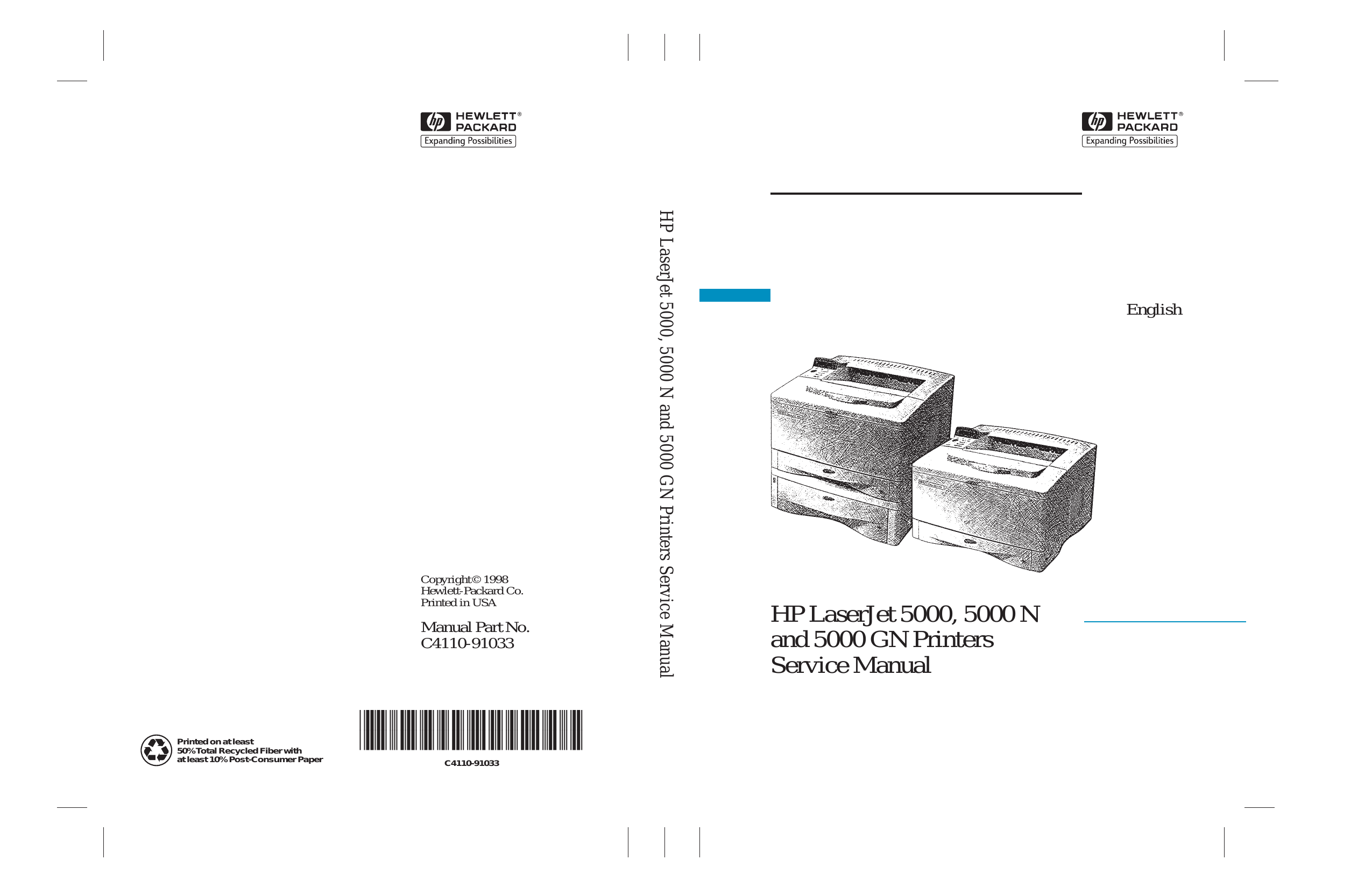 HP Laserjet 5000 N /GN laser printer service guide Preview image 1