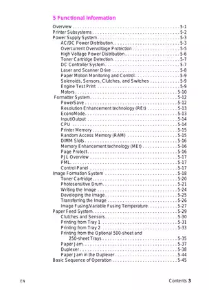 HP Laserjet 5000 N /GN laser printer service guide Preview image 5