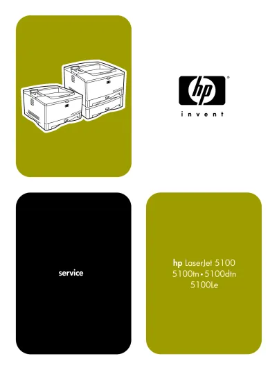 2002 HP LaserJet 5100 / 5100tn / 5100dtn / 5100Le Service Manual (P/N Q1860-90918)