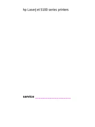 HP LaserJet 5100 Series Printer Service Manual Preview image 3