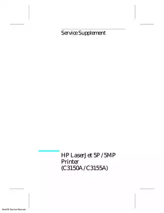 HP Laserjet 5P, 5MP, 6P, 6MP laser printer service guide Preview image 2
