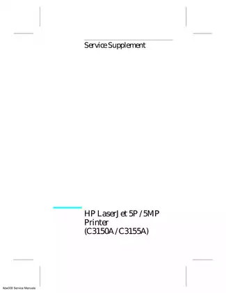 HP LaserJet 5P/5MP and 6P/6MP Printer Service Manual Preview image 2