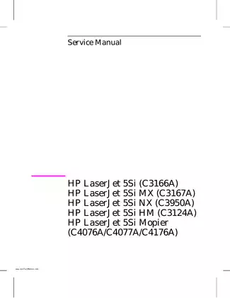 HP LaserJet 5Si/5Si MX/NX and Mopier Printer Service Manual Preview image 2