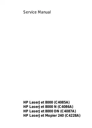 HP Laserjet 8000, 8000 N, 8000 DN & HP Laserjet 240 laser printer service guide Preview image 3
