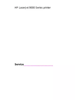 HP LaserJet 9000 Series Printer Service Manual - Comprehensive Guide Preview image 2