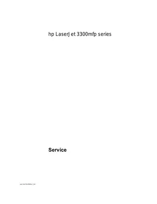 HP LaserJet 3300MFP Series Service Manual and Service Guide Preview image 2