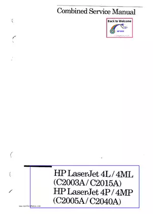 HP Laserjet 4L, 4ML, 4P,  4MP laser printer service guide Preview image 1