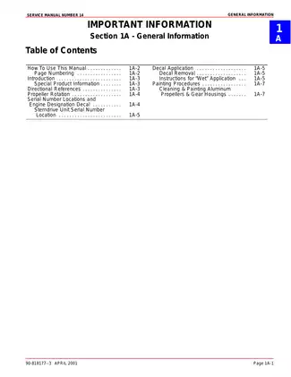 Mercury MerCruiser #14 Sterndrive Units Service Manual (2001 Edition) Preview image 3