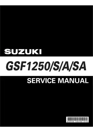 2007 Suzuki Bandit GSF1250A, GSF1250S, GSF1250SA service manual