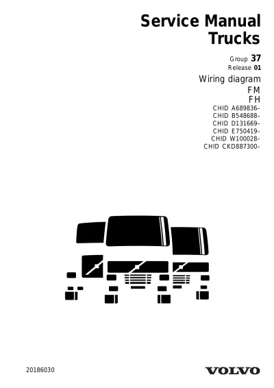 Preview: Volvo FM & FH Wiring Diagram and Service Manual for 2009 Volvo Trucks (P/N 20186030)