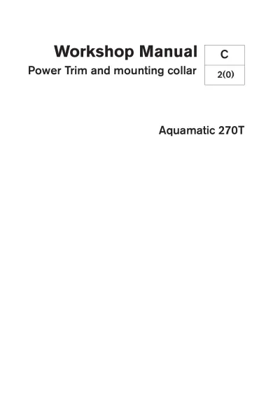 Preview: Volvo Penta Aquamatic 270T Workshop Manual (P/N 7724371-5, 7726380-4)