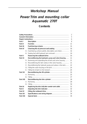 Volvo Penta Aquamatic 270, 270 T, AQ270 outboard engine workshop manual Preview image 3