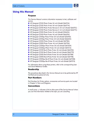 HP Designjet Z Series Service Manual for Photo Printers Preview image 4