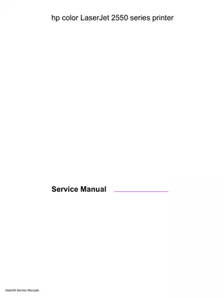 HP Color LaserJet 2550 Series Printer Service Manual Preview image 3