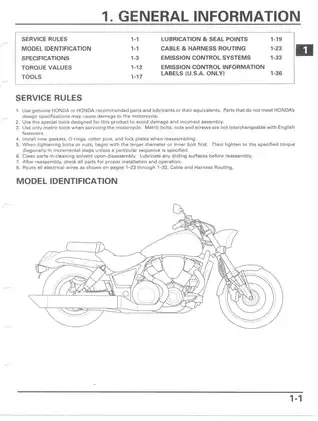 2002-2004 Honda VTX1800C service manual Preview image 4