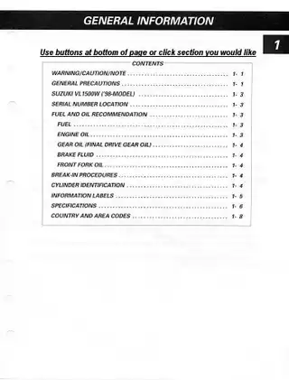 1998-2000 Suzuki Intruder VL1500,  VL1500X,  VL1500Y repair manual Preview image 5