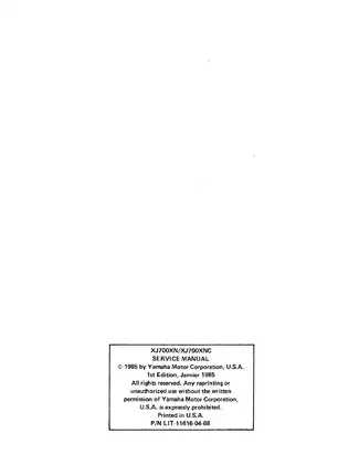 Yamaha XJ700XN/XNC Complete Service Manual - Repair Guides & Maintenance Tips Preview image 3