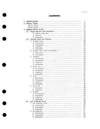 Honda CB125, CB175, CL125, CL175 shop manual Preview image 4