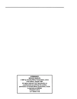 Yamaha XVS650 Service Manual - Comprehensive Guide for Repair and Maintenance Preview image 3