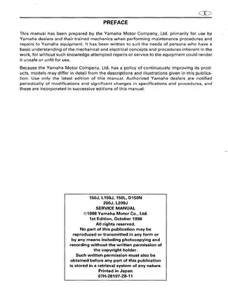 Yamaha Outboard Service Manual (1999-2003) - Comprehensive Repair Guide Preview image 3