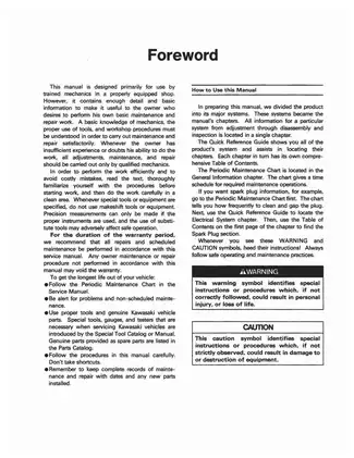 Kawasaki MULE 2510 & 2520 Utility Vehicle Service Manual Preview image 5